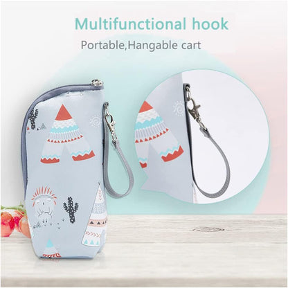 Infant Bottle Warmer - Portable Milk Bottle Bag, Insulated, Keeps Warm, Carrying Sleeve Pouch for Newborn Toddler Baby Bottles