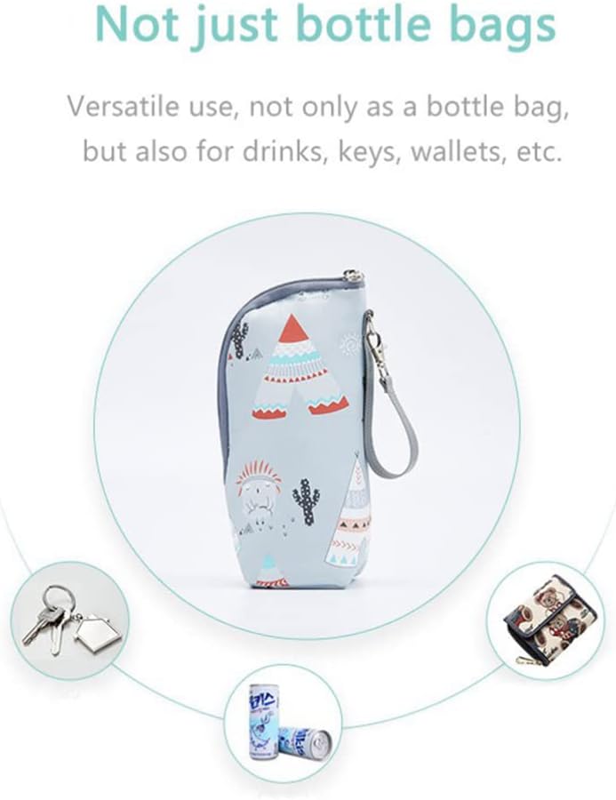 Infant Bottle Warmer - Portable Milk Bottle Bag, Insulated, Keeps Warm, Carrying Sleeve Pouch for Newborn Toddler Baby Bottles