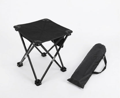 Portable Folding Camping Stool w/Foot Rest, Lightweight Mini Chair