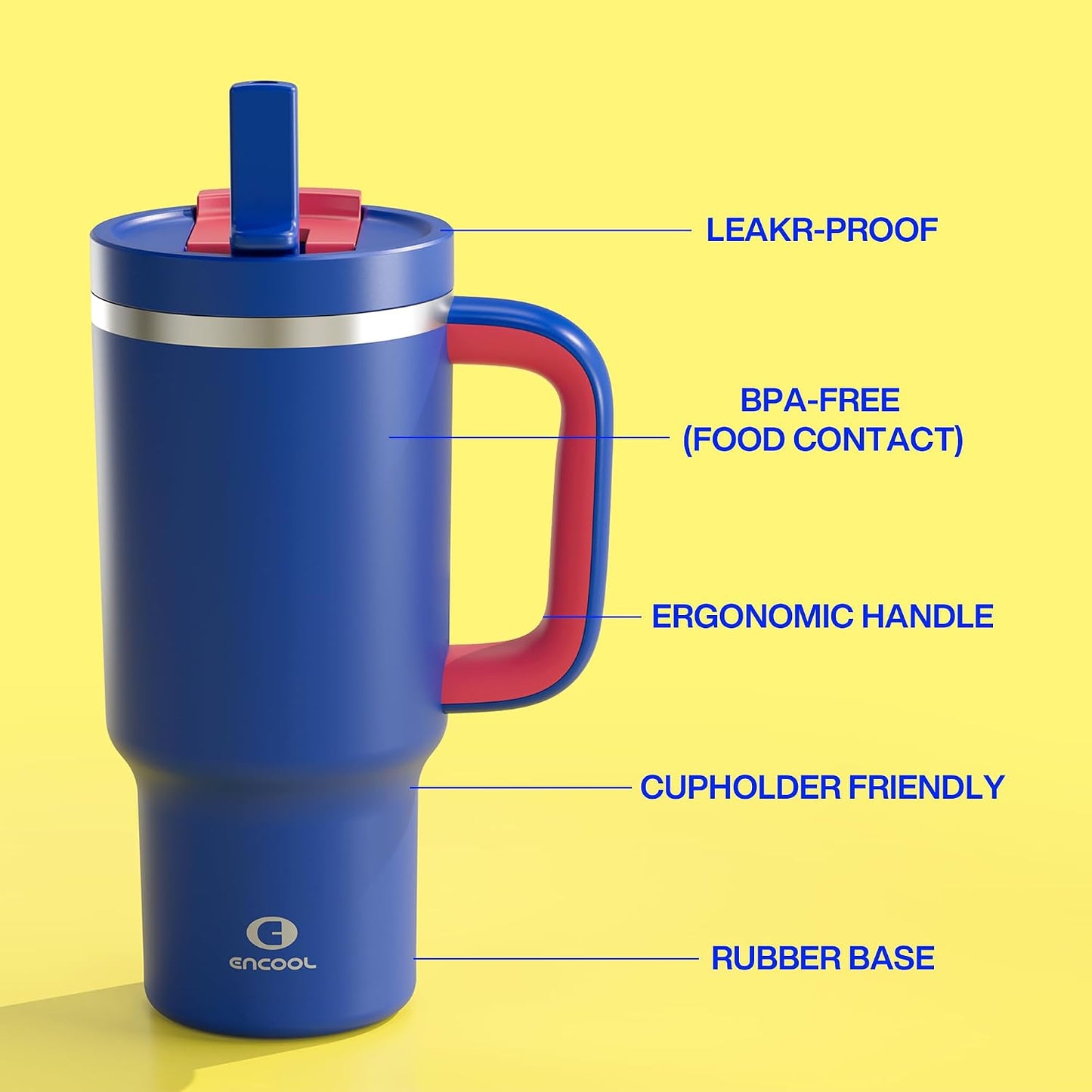 32 oz Tumbler with Handle and Straw: Stainless Steel Insulated Tumbler Keeps Cold for 24 Hours, Leakproof Travel Cup Fits in Cup Holder and BPA-Free,Brook Green