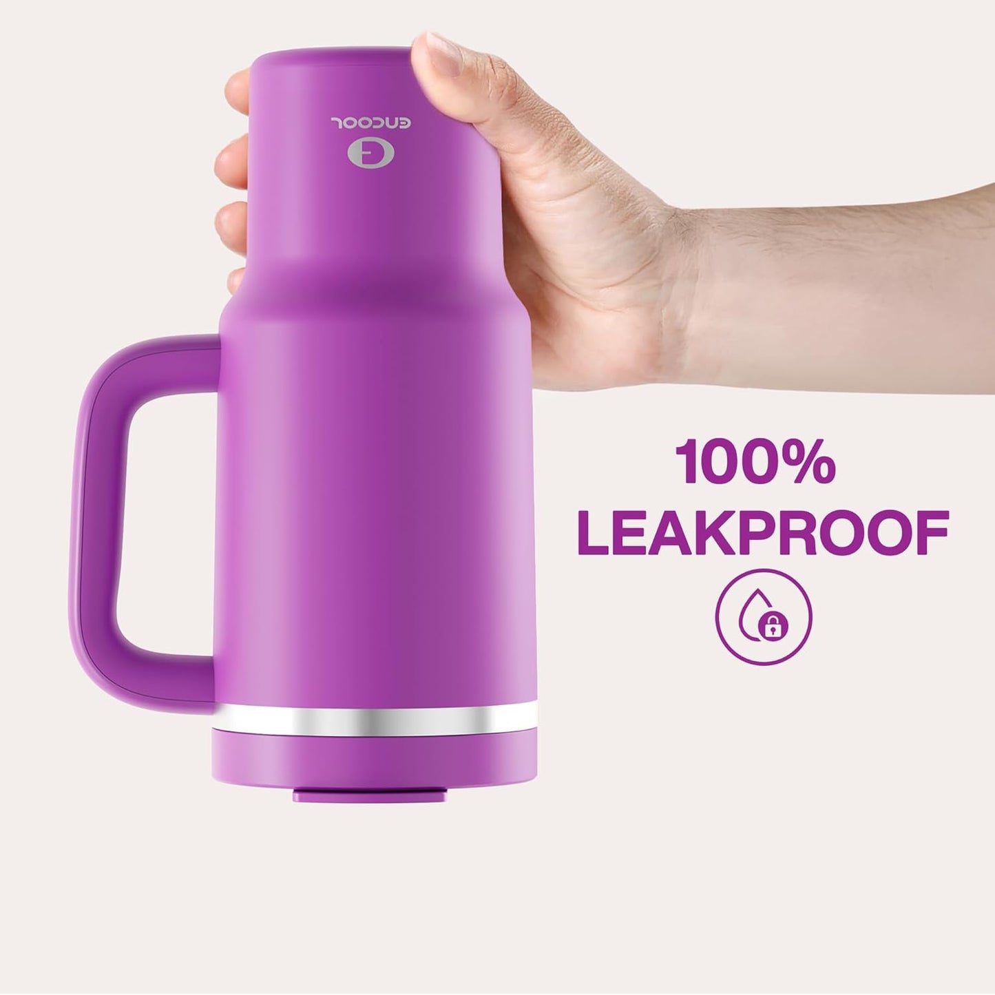 32 oz Tumbler with Handle and Straw: Stainless Steel Insulated Tumbler Keeps Cold for 24 Hours, Leakproof Travel Cup Fits in Cup Holder and BPA-Free,Brook Green