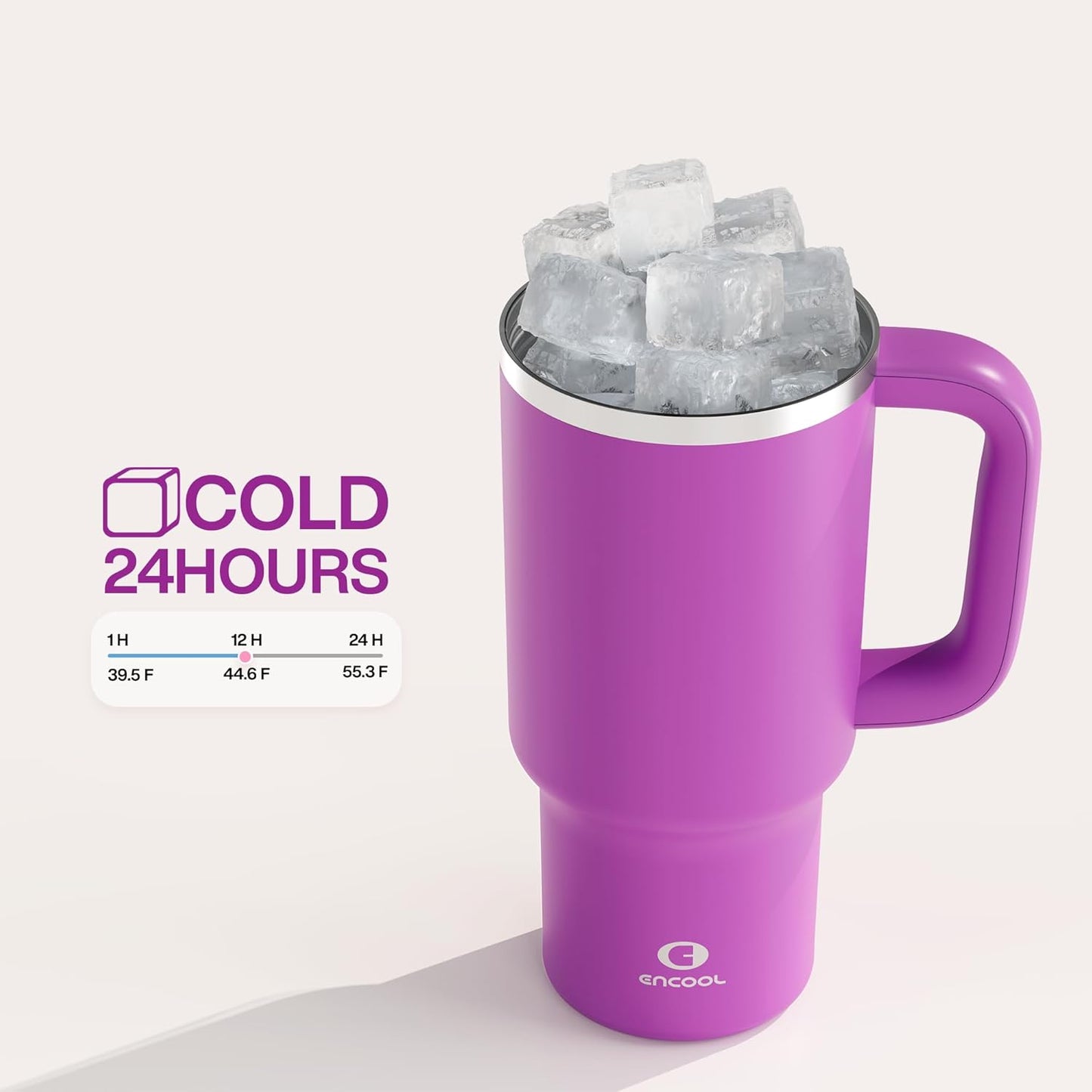 32 oz Tumbler with Handle and Straw: Stainless Steel Insulated Tumbler Keeps Cold for 24 Hours, Leakproof Travel Cup Fits in Cup Holder and BPA-Free,Brook Green