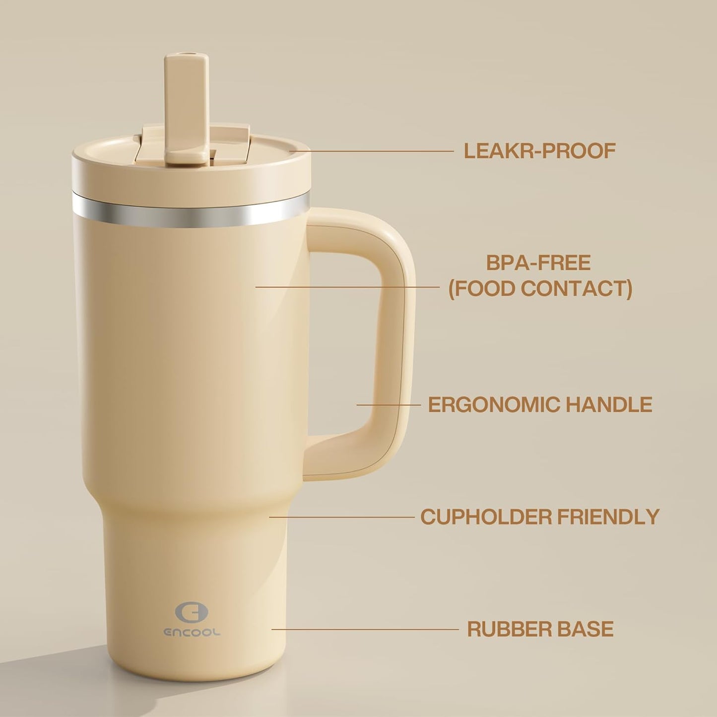 32 oz Tumbler with Handle and Straw: Stainless Steel Insulated Tumbler Keeps Cold for 24 Hours, Leakproof Travel Cup Fits in Cup Holder and BPA-Free,Brook Green