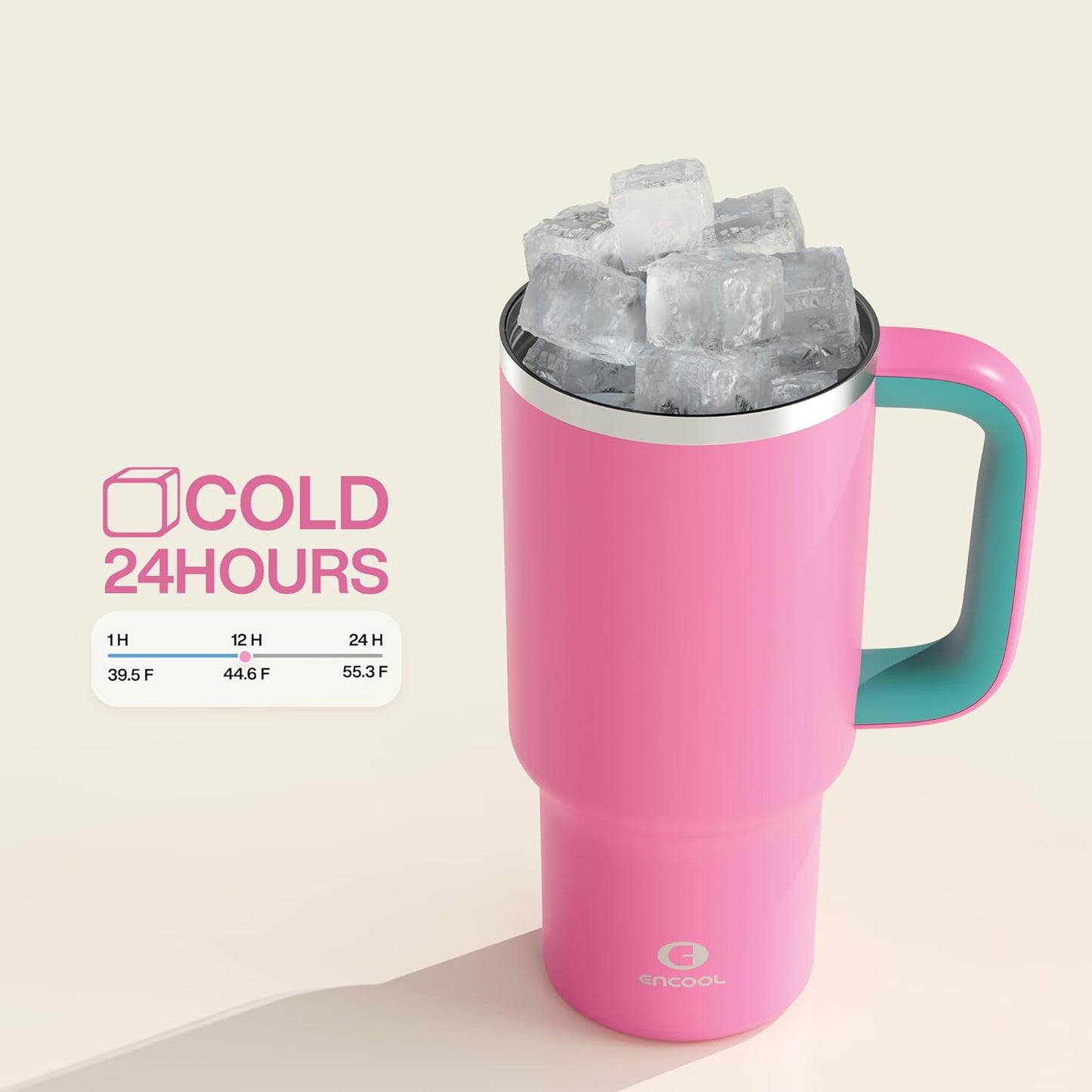 32 oz Tumbler with Handle and Straw: Stainless Steel Insulated Tumbler Keeps Cold for 24 Hours, Leakproof Travel Cup Fits in Cup Holder and BPA-Free,Brook Green