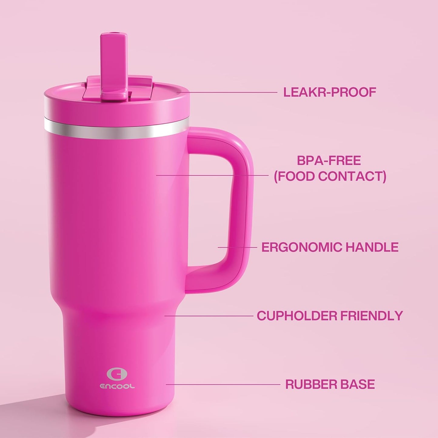 32 oz Tumbler with Handle and Straw: Stainless Steel Insulated Tumbler Keeps Cold for 24 Hours, Leakproof Travel Cup Fits in Cup Holder and BPA-Free,Brook Green
