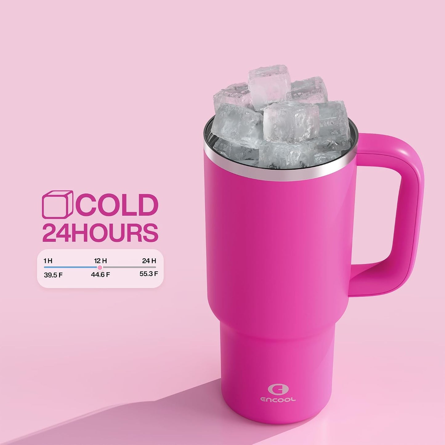 32 oz Tumbler with Handle and Straw: Stainless Steel Insulated Tumbler Keeps Cold for 24 Hours, Leakproof Travel Cup Fits in Cup Holder and BPA-Free,Brook Green