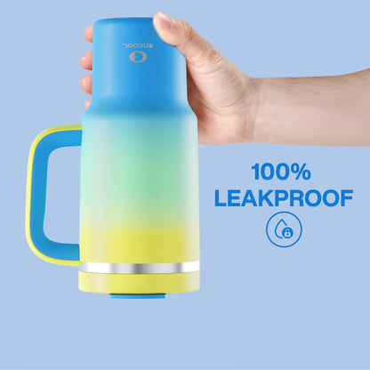 32 oz Tumbler with Handle and Straw: Stainless Steel Insulated Tumbler Keeps Cold for 24 Hours, Leakproof Travel Cup Fits in Cup Holder and BPA-Free,Brook Green