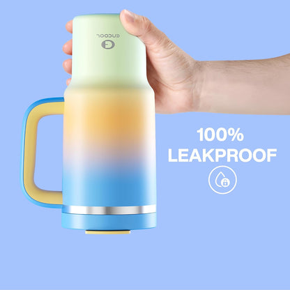32 oz Tumbler with Handle and Straw: Stainless Steel Insulated Tumbler Keeps Cold for 24 Hours, Leakproof Travel Cup Fits in Cup Holder and BPA-Free,Brook Green