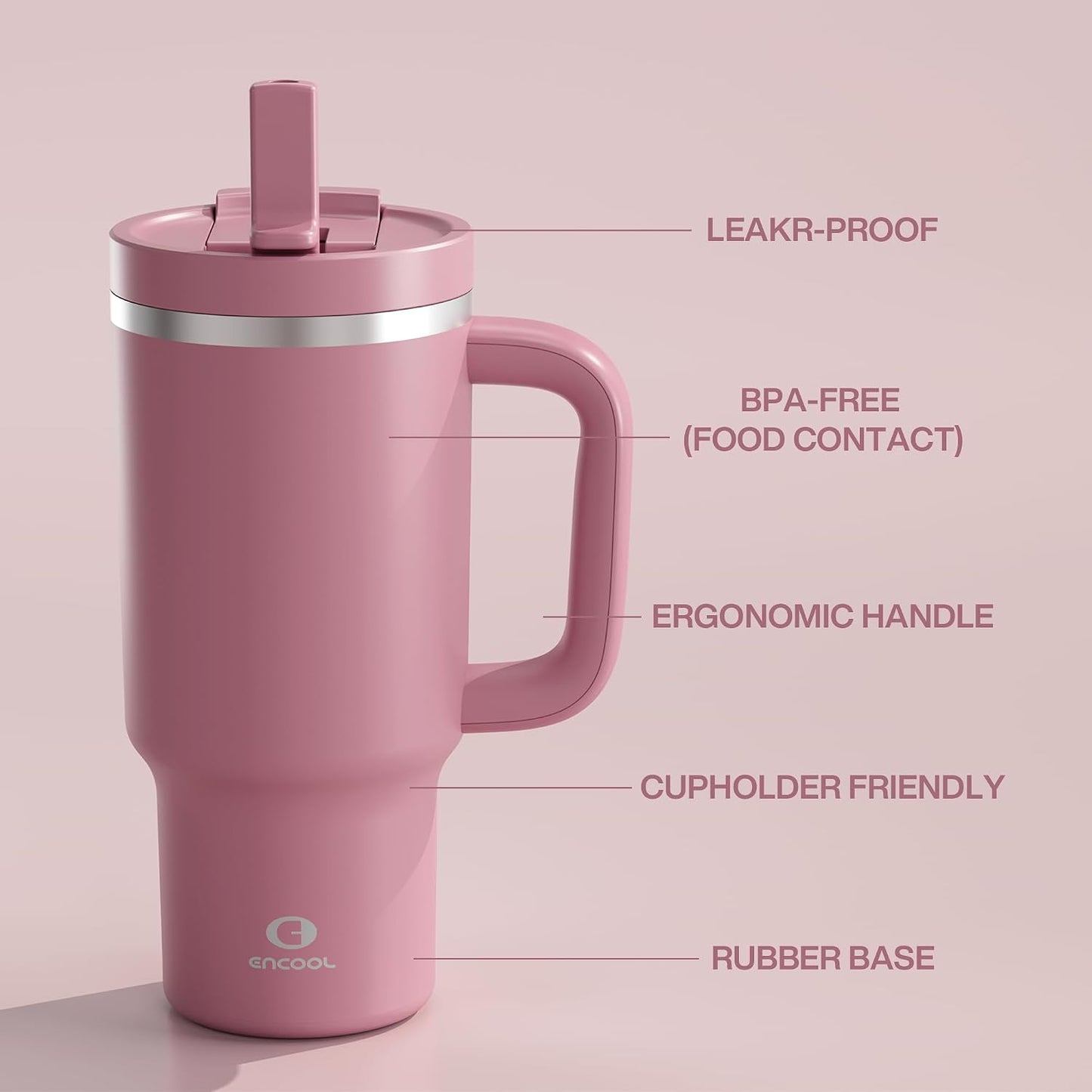 32 oz Tumbler with Handle and Straw: Stainless Steel Insulated Tumbler Keeps Cold for 24 Hours, Leakproof Travel Cup Fits in Cup Holder and BPA-Free,Brook Green