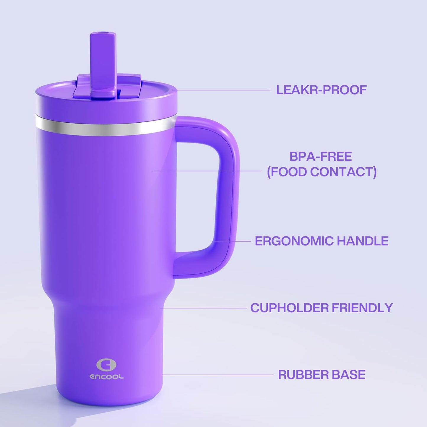 32 oz Tumbler with Handle and Straw: Stainless Steel Insulated Tumbler Keeps Cold for 24 Hours, Leakproof Travel Cup Fits in Cup Holder and BPA-Free,Brook Green