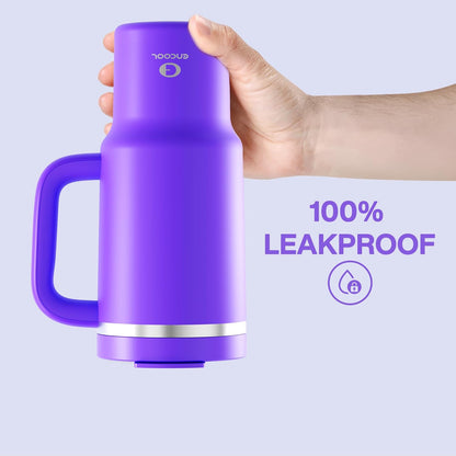 32 oz Tumbler with Handle and Straw: Stainless Steel Insulated Tumbler Keeps Cold for 24 Hours, Leakproof Travel Cup Fits in Cup Holder and BPA-Free,Brook Green