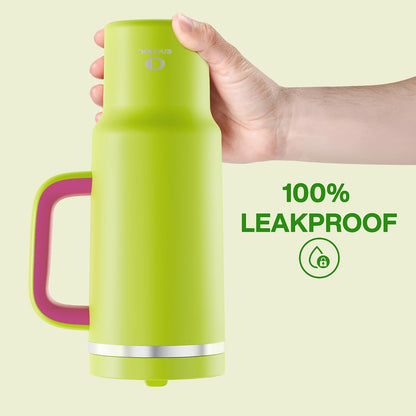 32 oz Tumbler with Handle and Straw: Stainless Steel Insulated Tumbler Keeps Cold for 24 Hours, Leakproof Travel Cup Fits in Cup Holder and BPA-Free,Brook Green
