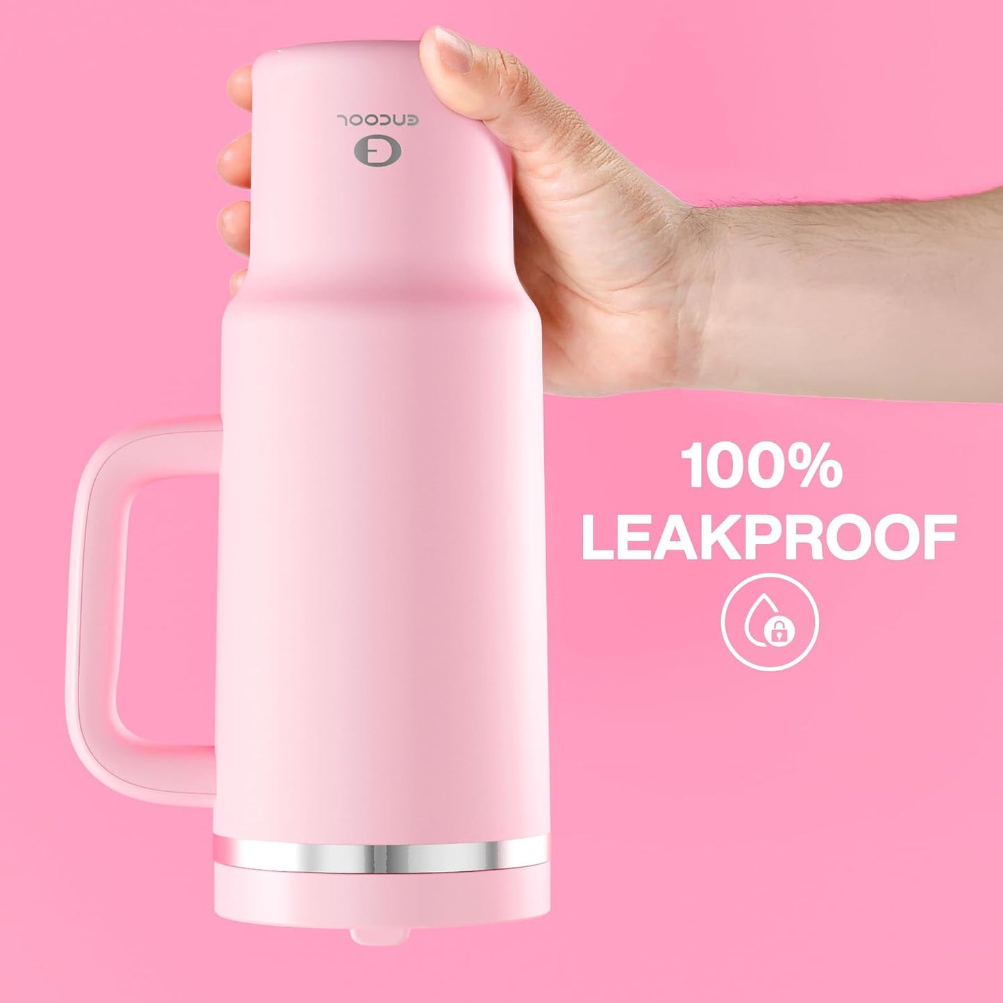 32 oz Tumbler with Handle and Straw: Stainless Steel Insulated Tumbler Keeps Cold for 24 Hours, Leakproof Travel Cup Fits in Cup Holder and BPA-Free,Brook Green