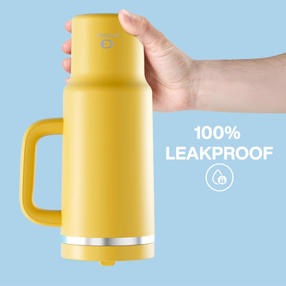 32 oz Tumbler with Handle and Straw: Stainless Steel Insulated Tumbler Keeps Cold for 24 Hours, Leakproof Travel Cup Fits in Cup Holder and BPA-Free,Brook Green