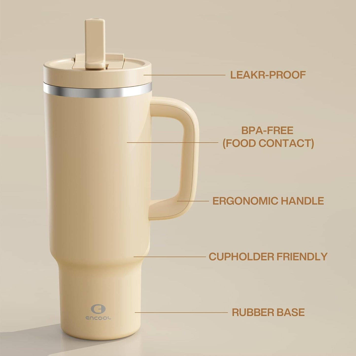 32 oz Tumbler with Handle and Straw: Stainless Steel Insulated Tumbler Keeps Cold for 24 Hours, Leakproof Travel Cup Fits in Cup Holder and BPA-Free,Brook Green