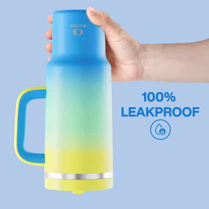 32 oz Tumbler with Handle and Straw: Stainless Steel Insulated Tumbler Keeps Cold for 24 Hours, Leakproof Travel Cup Fits in Cup Holder and BPA-Free,Brook Green