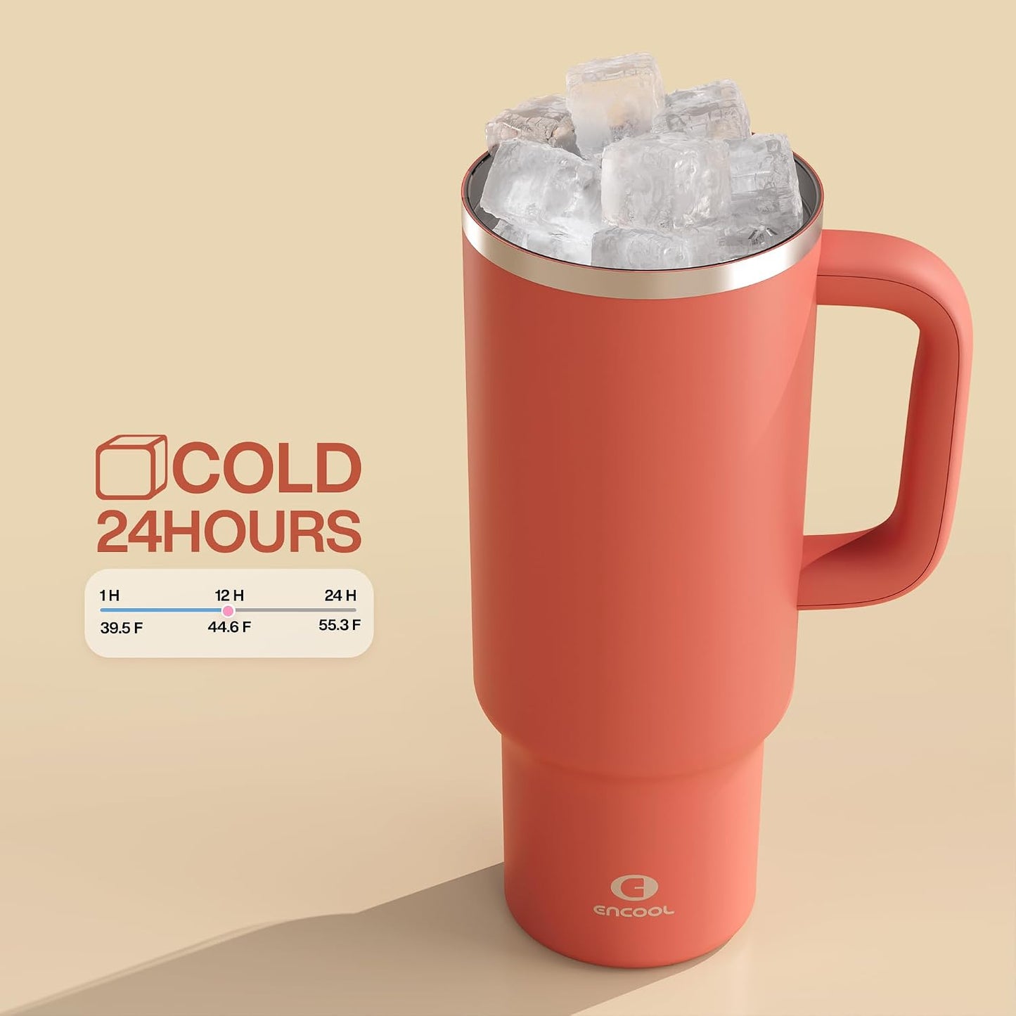 32 oz Tumbler with Handle and Straw: Stainless Steel Insulated Tumbler Keeps Cold for 24 Hours, Leakproof Travel Cup Fits in Cup Holder and BPA-Free,Brook Green