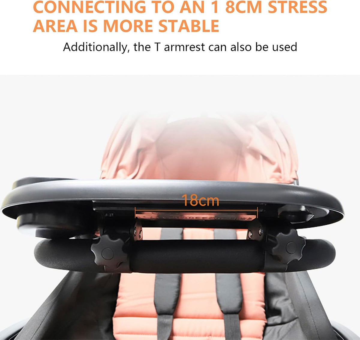 Stroller Snack Tray with Cup Holder Universal Stroller Food Tray Removable, Non-Slip Grip Clip for Stroller Bar Reusable Stroller Snacks Holder for Strollers with Round Armrests