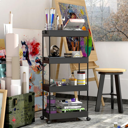 3 Tier Acrylic Storage Rolling Cart Clear Bathroom Cart Organizer, Transparency Laundry Room Organization Mobile Shelving Unit Multifunction Rolling Utility Cart for Office Living Room