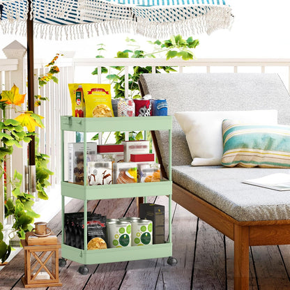 3 Tier Acrylic Storage Rolling Cart Clear Bathroom Cart Organizer, Transparency Laundry Room Organization Mobile Shelving Unit Multifunction Rolling Utility Cart for Office Living Room