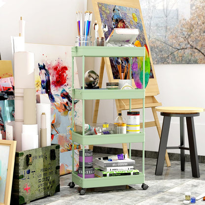 3 Tier Acrylic Storage Rolling Cart Clear Bathroom Cart Organizer, Transparency Laundry Room Organization Mobile Shelving Unit Multifunction Rolling Utility Cart for Office Living Room