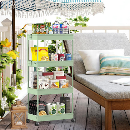 3 Tier Acrylic Storage Rolling Cart Clear Bathroom Cart Organizer, Transparency Laundry Room Organization Mobile Shelving Unit Multifunction Rolling Utility Cart for Office Living Room