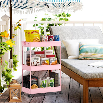 3 Tier Acrylic Storage Rolling Cart Clear Bathroom Cart Organizer, Transparency Laundry Room Organization Mobile Shelving Unit Multifunction Rolling Utility Cart for Office Living Room