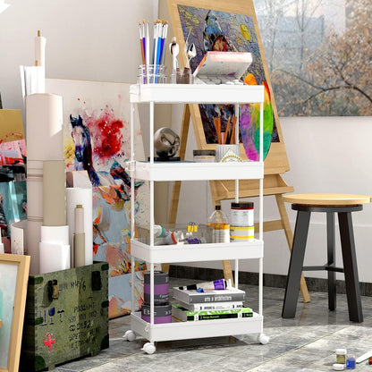 3 Tier Acrylic Storage Rolling Cart Clear Bathroom Cart Organizer, Transparency Laundry Room Organization Mobile Shelving Unit Multifunction Rolling Utility Cart for Office Living Room