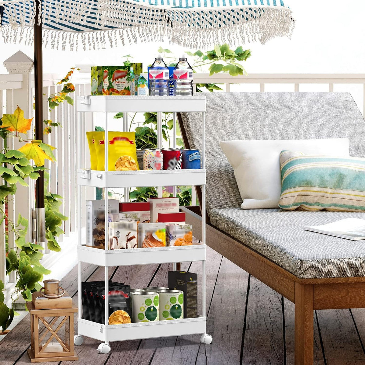3 Tier Acrylic Storage Rolling Cart Clear Bathroom Cart Organizer, Transparency Laundry Room Organization Mobile Shelving Unit Multifunction Rolling Utility Cart for Office Living Room