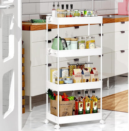3 Tier Acrylic Storage Rolling Cart Clear Bathroom Cart Organizer, Transparency Laundry Room Organization Mobile Shelving Unit Multifunction Rolling Utility Cart for Office Living Room