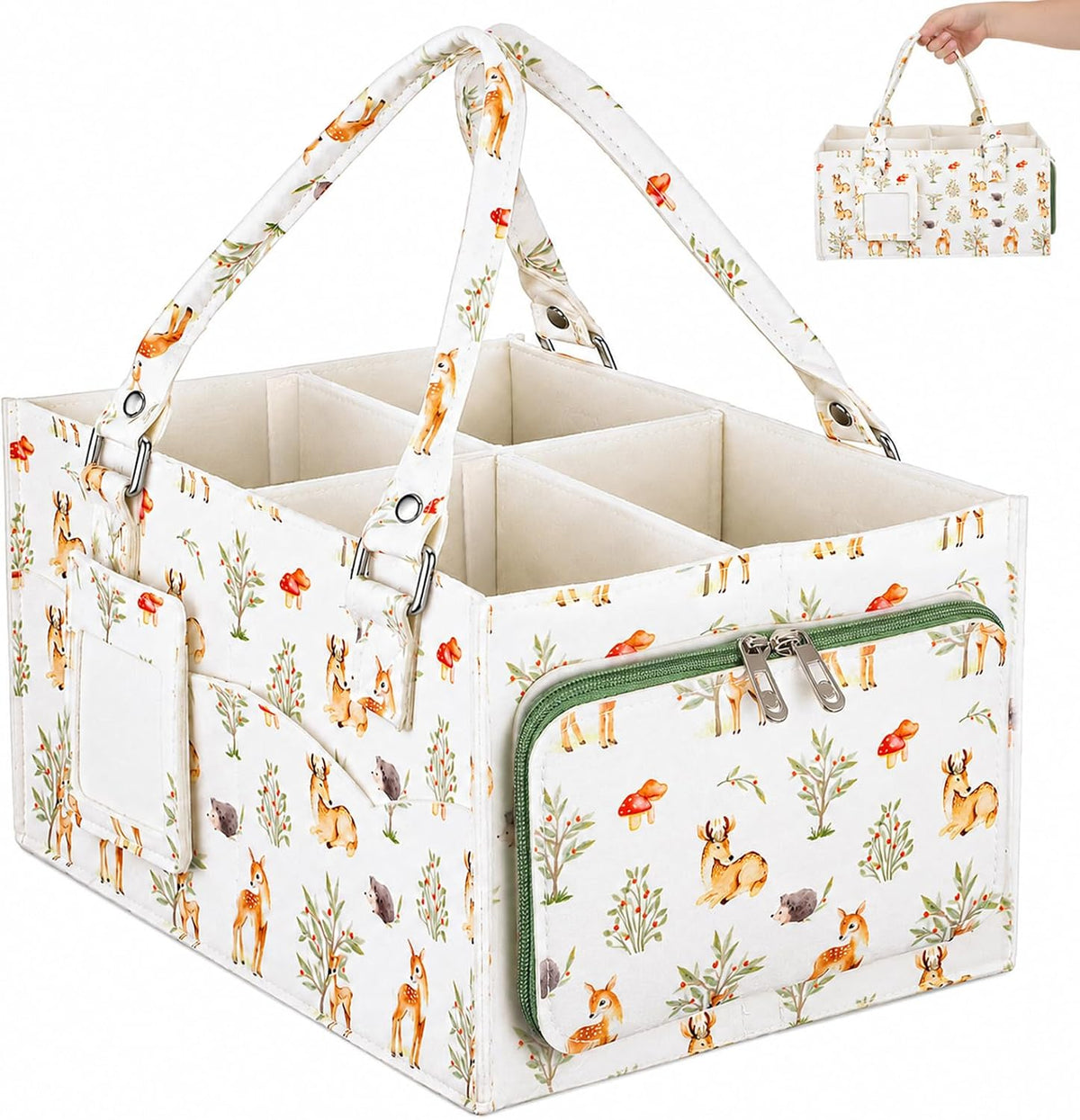 Diaper Caddy Organizer for Changing Table, Diaper Caddy Basket with Handle
