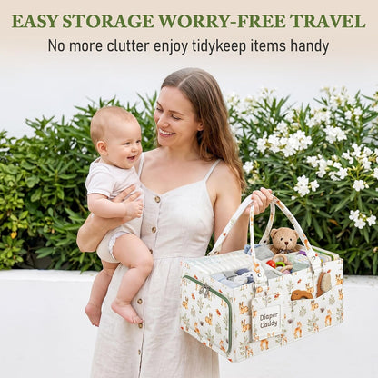 Diaper Caddy Organizer for Changing Table, Diaper Caddy Basket with Handle