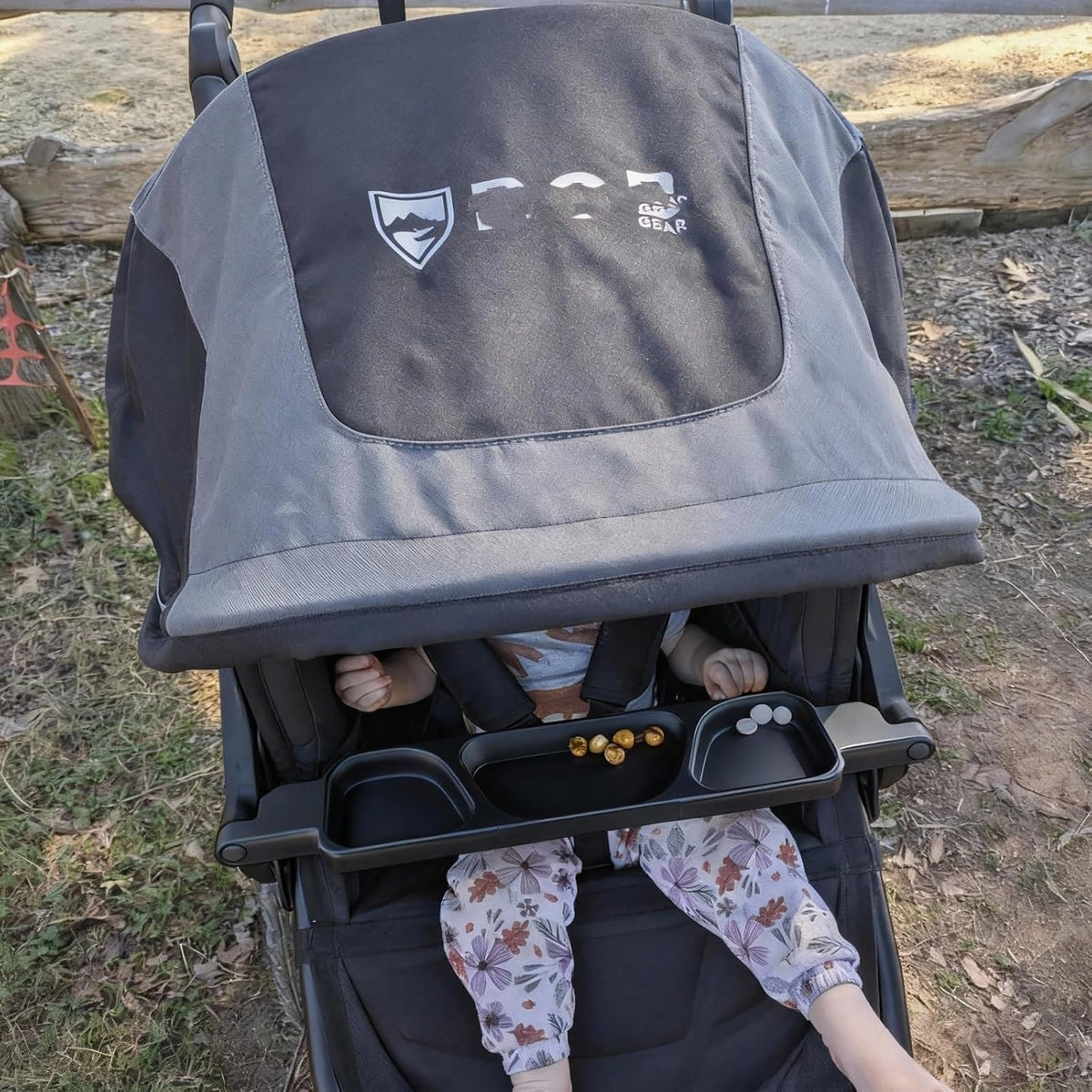 Snack Tray for BOB Gear Single Jogging Stroller - Easy Install Accessory for Snacks & Drinks (Black)