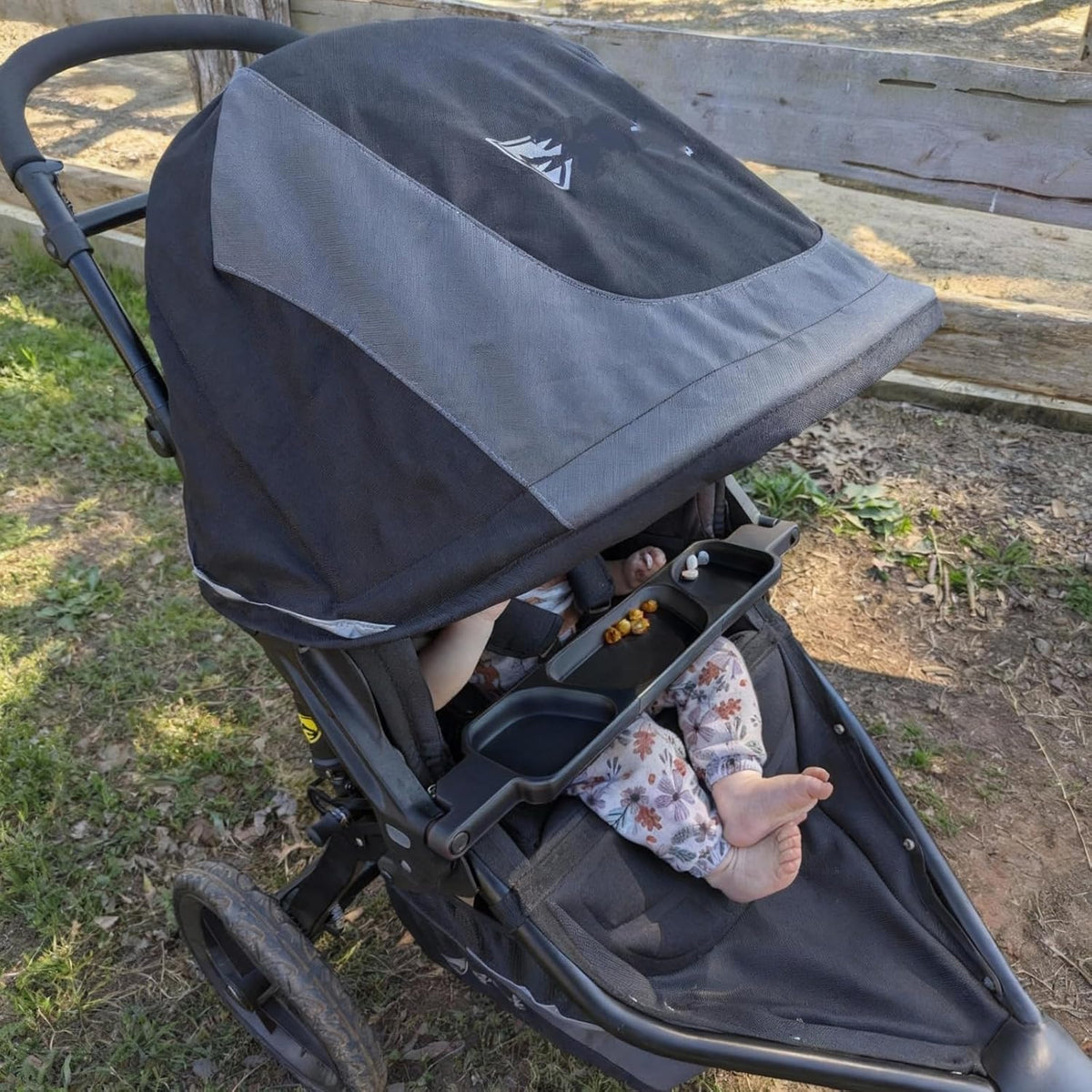 Snack Tray for BOB Gear Single Jogging Stroller - Easy Install Accessory for Snacks & Drinks (Black)