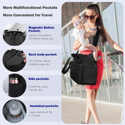 Diaper Bag Tote: Large Tote Baby Bag Boy Diaper Bag Stylish Girl Diaper Bag,Shoulder Mommy Bag