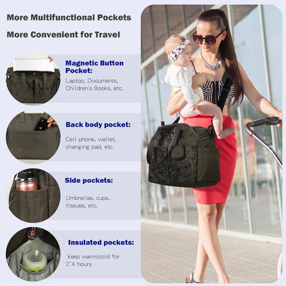 Diaper Bag Tote: Large Tote Baby Bag Boy Diaper Bag Stylish Girl Diaper Bag,Shoulder Mommy Bag
