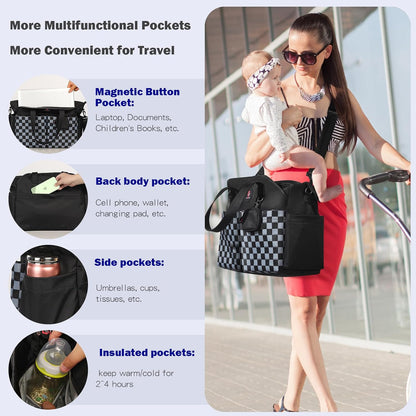 Diaper Bag Tote: Large Tote Baby Bag Boy Diaper Bag Stylish Girl Diaper Bag,Shoulder Mommy Bag