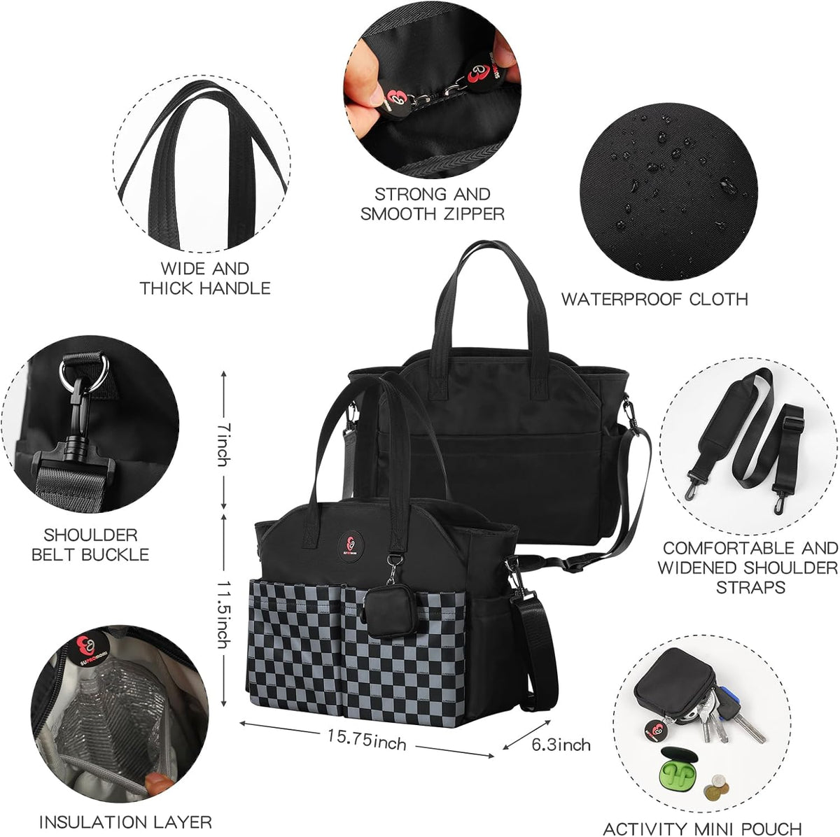 Diaper Bag Tote: Large Tote Baby Bag Boy Diaper Bag Stylish Girl Diaper Bag,Shoulder Mommy Bag