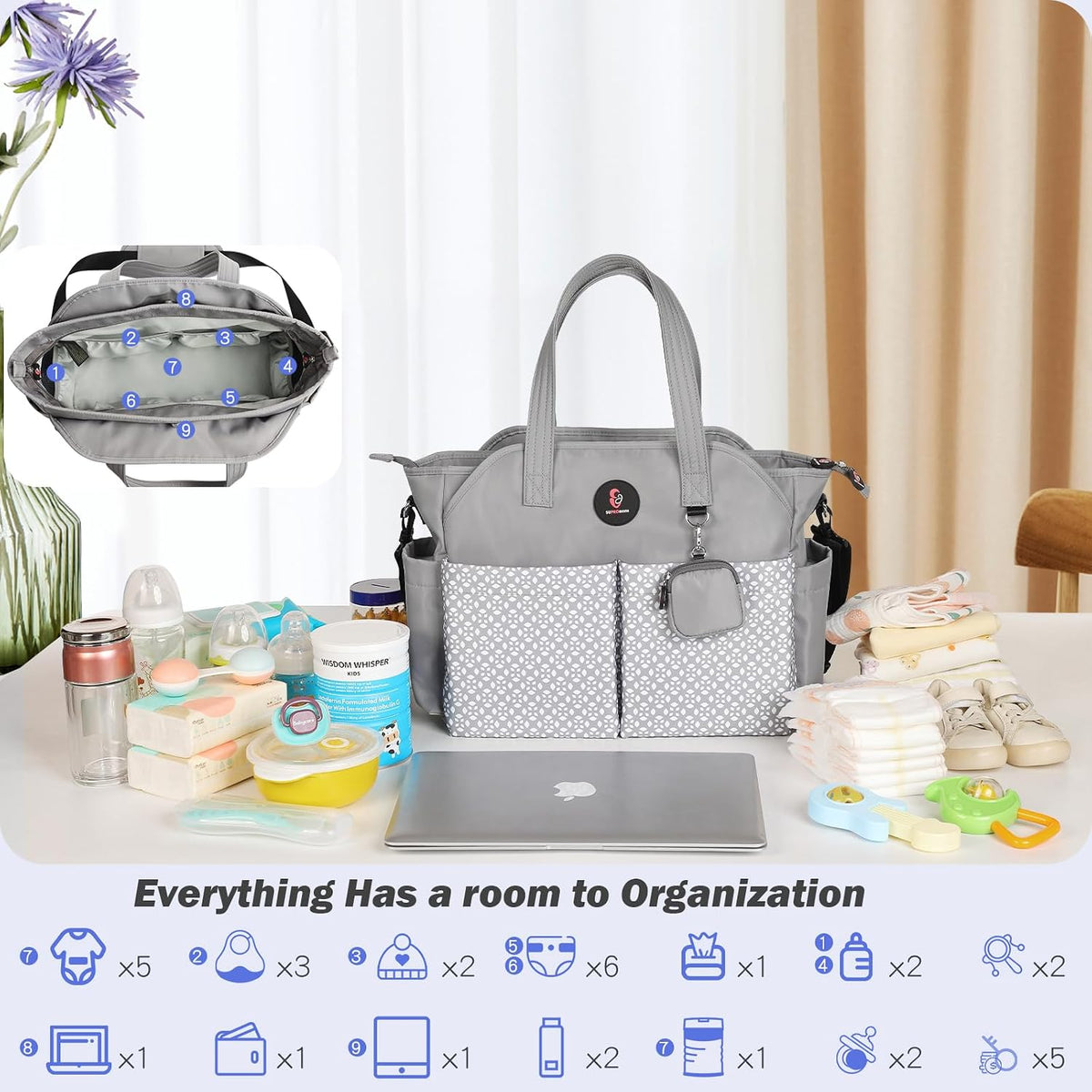 Diaper Bag Tote: Large Tote Baby Bag Boy Diaper Bag Stylish Girl Diaper Bag,Shoulder Mommy Bag