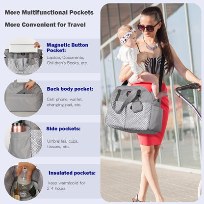 Diaper Bag Tote: Large Tote Baby Bag Boy Diaper Bag Stylish Girl Diaper Bag,Shoulder Mommy Bag
