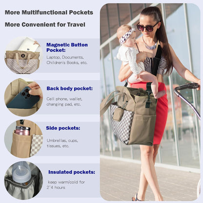 Diaper Bag Tote: Large Tote Baby Bag Boy Diaper Bag Stylish Girl Diaper Bag,Shoulder Mommy Bag