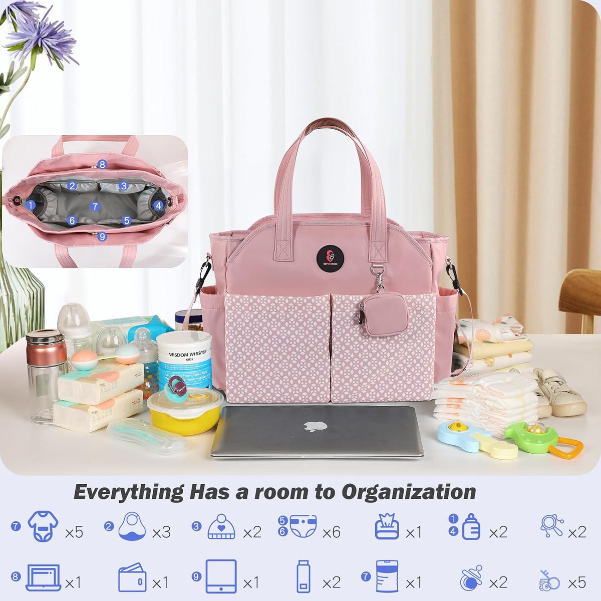 Diaper Bag Tote: Large Tote Baby Bag Boy Diaper Bag Stylish Girl Diaper Bag,Shoulder Mommy Bag