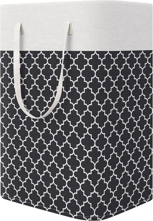 Laundry Basket Hamper, 75L Collapsible Clothes Storage, Grey