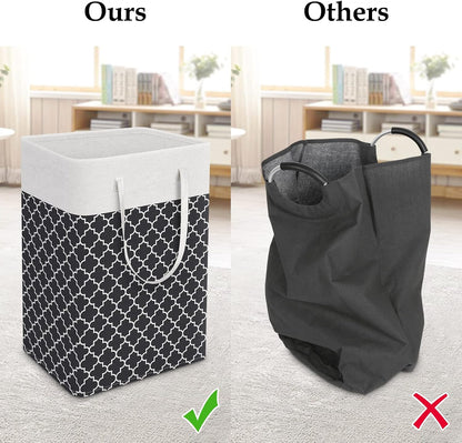 Laundry Basket Hamper, 75L Collapsible Clothes Storage, Grey