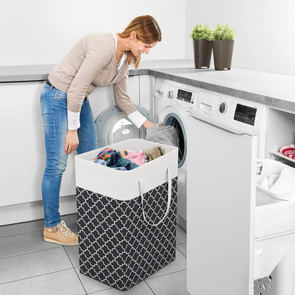 Laundry Basket Hamper, 75L Collapsible Clothes Storage, Grey