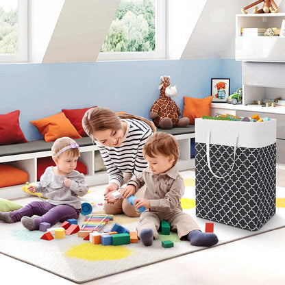 Laundry Basket Hamper, 75L Collapsible Clothes Storage, Grey