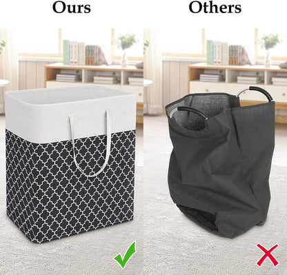 Laundry Basket Hamper, 75L Collapsible Clothes Storage, Grey
