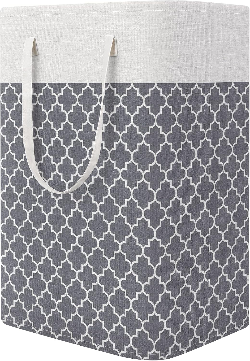 Laundry Basket Hamper, 75L Collapsible Clothes Storage, Grey
