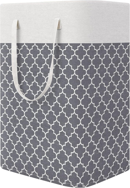 Laundry Basket Hamper, 75L Collapsible Clothes Storage, Grey