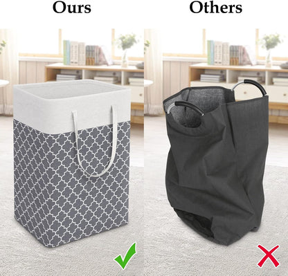 Laundry Basket Hamper, 75L Collapsible Clothes Storage, Grey
